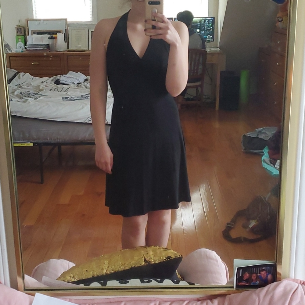 Black halter dress